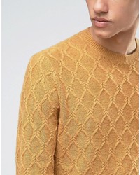 Мужской горчичный вязаный свитер от Asos