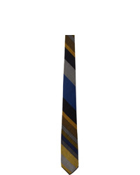 Горчичный галстук в горизонтальную полоску