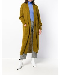 Горчичный длинный кардиган от Erika Cavallini