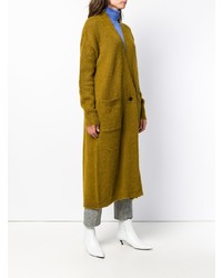 Горчичный длинный кардиган от Erika Cavallini