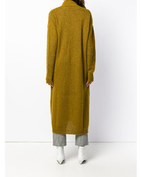 Горчичный длинный кардиган от Erika Cavallini