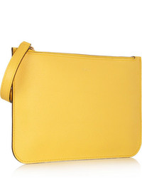 Горчичный кожаный клатч от Valextra