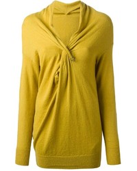 Женский горчичный свитер с v-образным вырезом от Lanvin