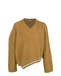 Мужской горчичный свитер с v-образным вырезом от Lanvin