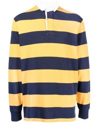 Мужской горчичный свитер с воротником поло в горизонтальную полоску от Polo Ralph Lauren