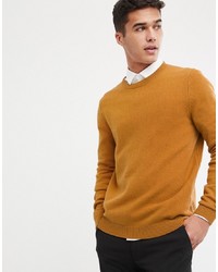 Мужской горчичный свитер с круглым вырезом от ASOS DESIGN