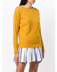 Женский горчичный свитер с круглым вырезом от Pinko