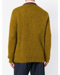 Мужской горчичный свитер с круглым вырезом от Marni