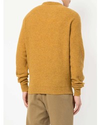 Мужской горчичный свитер с круглым вырезом от Lemaire
