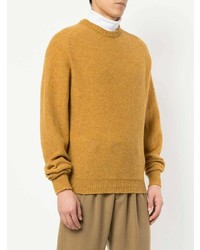 Мужской горчичный свитер с круглым вырезом от Lemaire