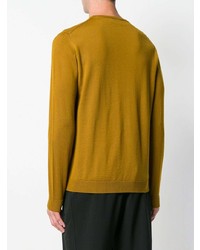 Мужской горчичный свитер с круглым вырезом от Roberto Collina