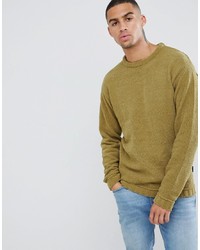 Мужской горчичный свитер с круглым вырезом от D-struct