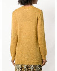 Женский горчичный свитер с круглым вырезом от RED Valentino