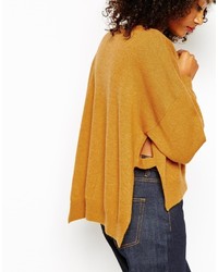 Женский горчичный свитер с круглым вырезом от Monki