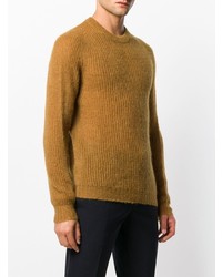 Мужской горчичный свитер с круглым вырезом от Roberto Collina