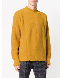 Мужской горчичный свитер с круглым вырезом от MSGM