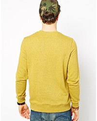 Мужской горчичный свитер с круглым вырезом от Asos