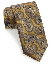 Горчичный шелковый галстук