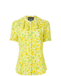 Желтая блуза с коротким рукавом с принтом от Boutique Moschino