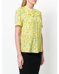 Желтая блуза с коротким рукавом с принтом от Boutique Moschino