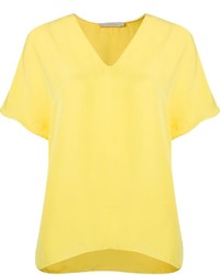 Желтая блуза с коротким рукавом