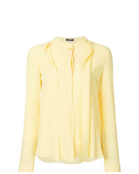 Желтая блузка с длинным рукавом со складками от Jil Sander Navy