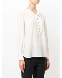 Желтая блузка с длинным рукавом от Tory Burch