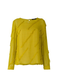 Желтая блузка с длинным рукавом от Odeeh