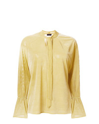 Желтая блузка с длинным рукавом от Roberto Collina