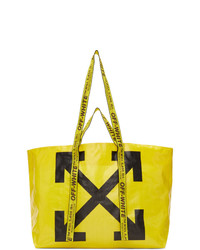 Желтая большая сумка с принтом от Off-White