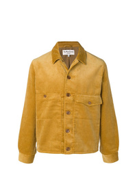 Желтая вельветовая куртка-рубашка