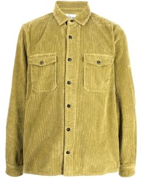 Мужская желтая вельветовая рубашка с длинным рукавом от Stone Island