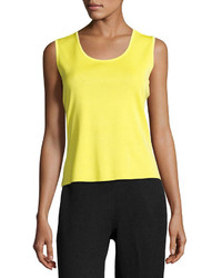 Желтая вязаная майка