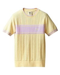 Мужская желтая вязаная футболка с круглым вырезом от adidas