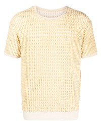 Мужская желтая вязаная футболка с круглым вырезом от Isa Boulder