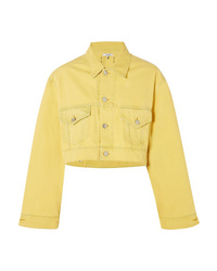 Желтая джинсовая куртка