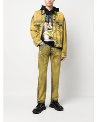 Мужская желтая джинсовая куртка от Moschino
