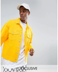 Мужская желтая джинсовая куртка
