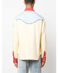 Мужская желтая джинсовая рубашка с принтом от Casablanca
