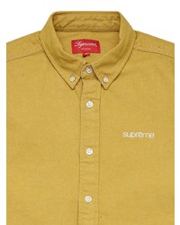 Мужская желтая джинсовая рубашка от Supreme