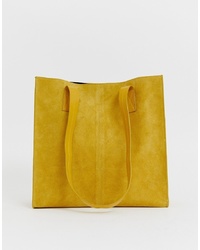 Желтая замшевая большая сумка от ASOS DESIGN