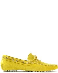 Желтая замшевая обувь