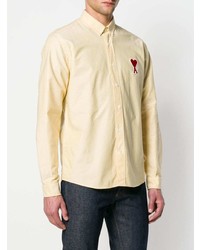Мужская желтая классическая рубашка от AMI Alexandre Mattiussi