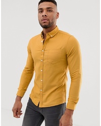Мужская желтая классическая рубашка от ASOS DESIGN