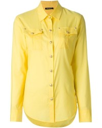 Женская желтая классическая рубашка от Balmain