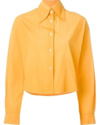 Женская желтая классическая рубашка