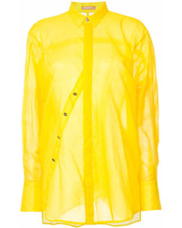 Женская желтая классическая рубашка