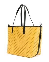 Желтая кожаная большая сумка с принтом от Karl Lagerfeld