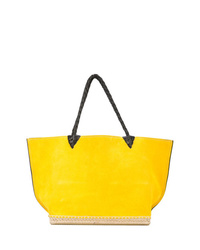 Желтая кожаная большая сумка от Altuzarra