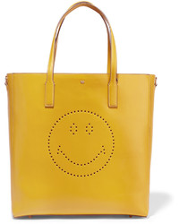 Желтая кожаная большая сумка от Anya Hindmarch